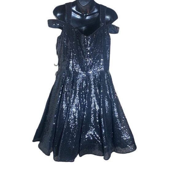 Ieena for Mac duggal all over sequin black cocktail dress 10 new Whimsigoth - Picture 10 of 12